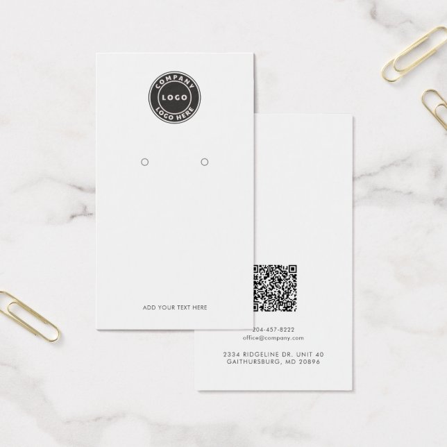 Carte d'affichage de code QR du site du logo de l' (Bureau)