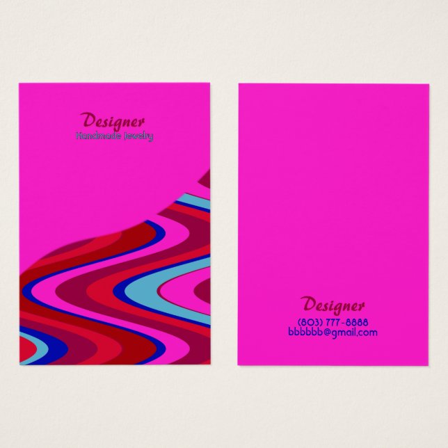 Carte d'affichage de conception rose-chaud Candy (Devant & derrière)