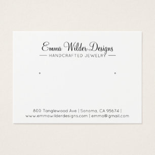 Carte d'affichage de la bijouterie de signature