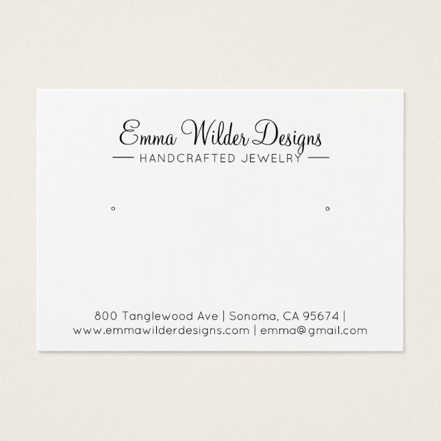 Carte d'affichage de la bijouterie de signature (Devant)