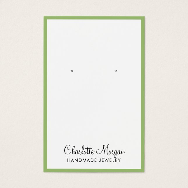 Carte d'affichage de la bordure verte du nom du sc (Devant)