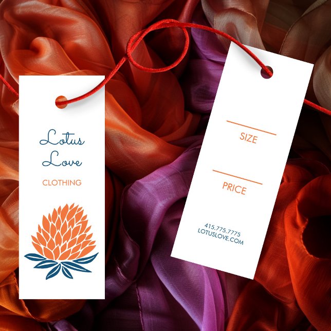 Carte d'affichage de la taille de la balise Lotus  (Lotus Flower Hang Tag Size Price Clothing Display Card
)