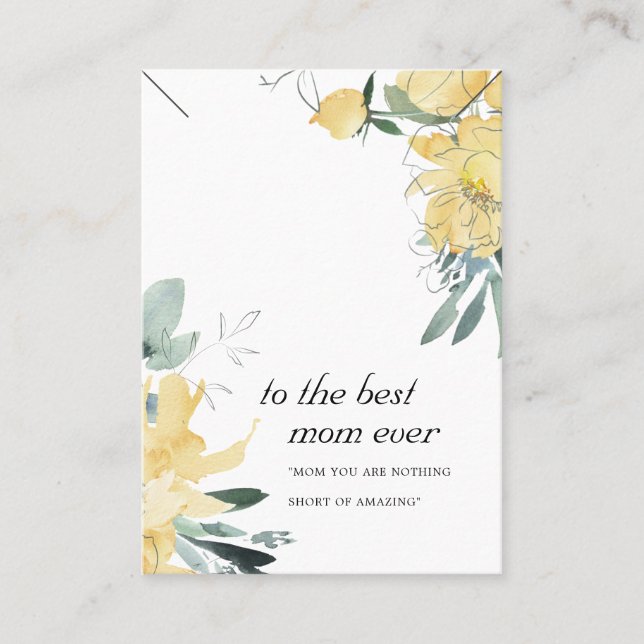 CARTE D'AFFICHAGE DE LACE DE COUCHER FLORALE JAUNE (Devant)