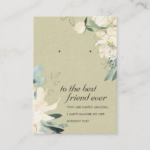 CARTE D'AFFICHAGE DE L'AMI FLORAL BLANC KRAFT