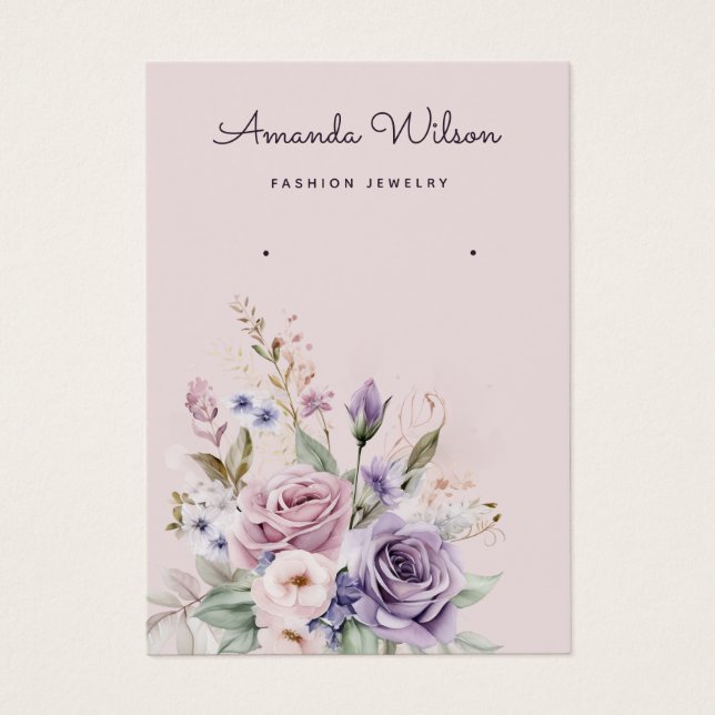 Carte d'affichage de l'aquarelle fleurie Boho mode (Devant)
