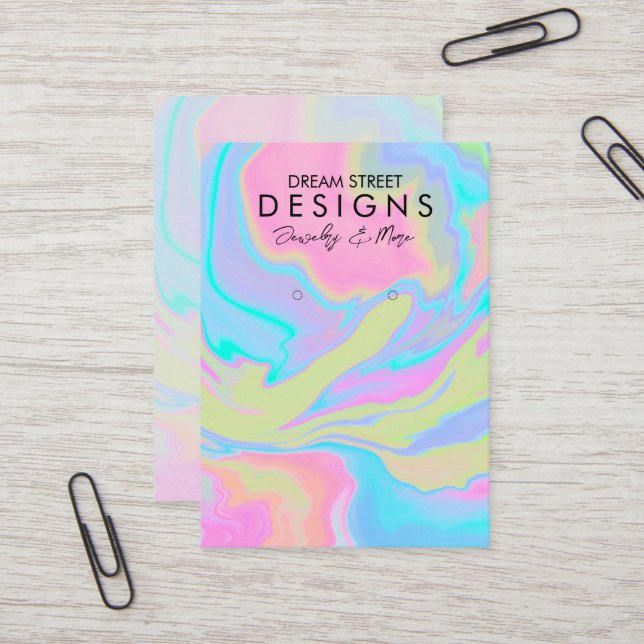 Carte d'affichage de l'oreille de peinture aquarel (Devant/Arrière en situation)