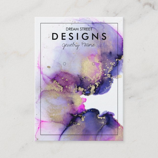 Carte d'affichage de l'oreille d'or à l'aquarelle  (Devant)