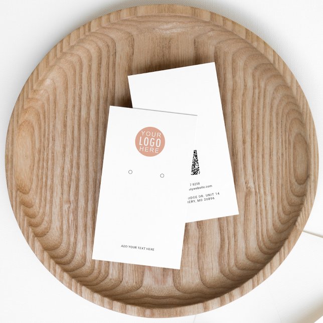 Carte d'affichage de l'oreille du code QR du logo  (Modern Business Logo QR Code Employee Vertical Card)