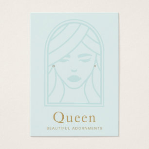 Carte d'affichage de l'oreille en bleu visage fémi