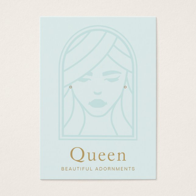 Carte d'affichage de l'oreille en bleu visage fémi (Devant)