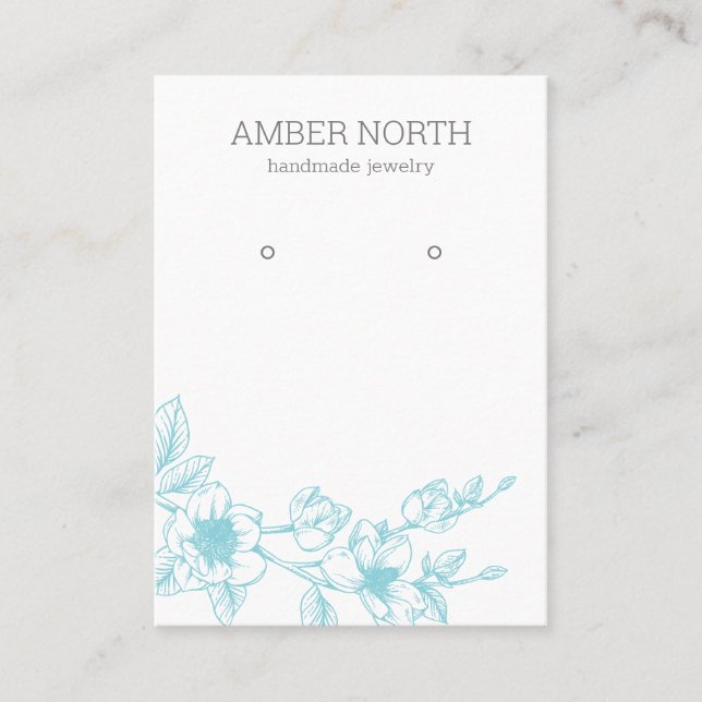 Carte d'affichage de l'oreille en fleurs bleues (Devant)