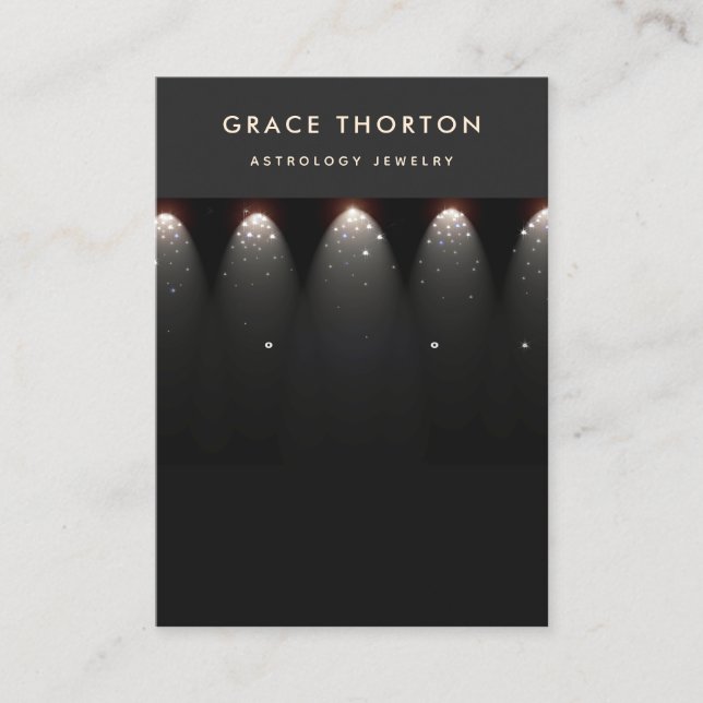 Carte d'affichage de l'oreille formelle noire (Devant)