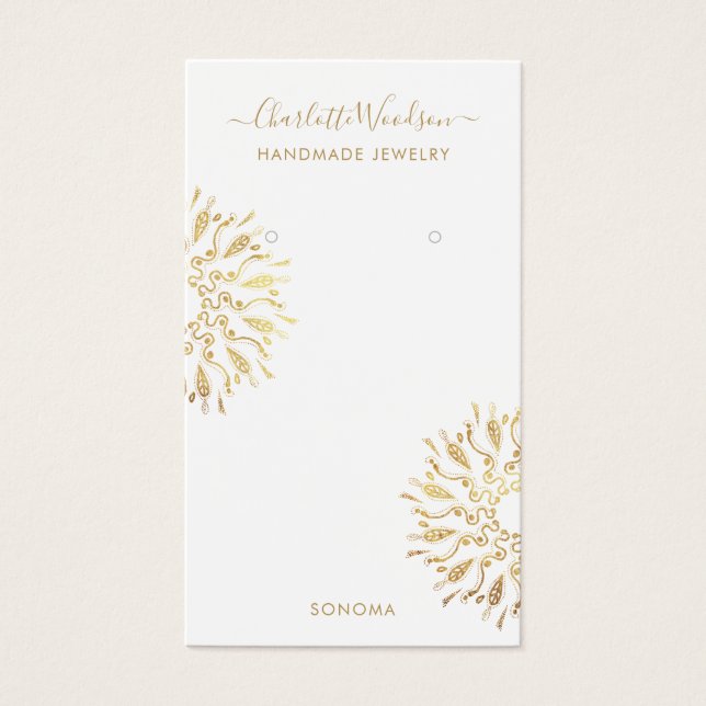 Carte d'affichage de l'oreille géométrique Gold Fo (Devant)