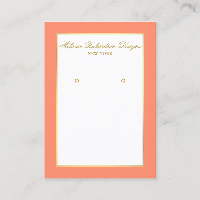 Carte d'affichage de l'oreille Gold et Coral (Devant)