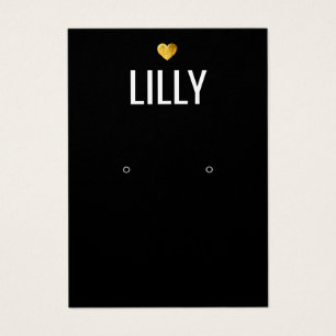 Carte d'affichage de l'oreille noire Gold Heart