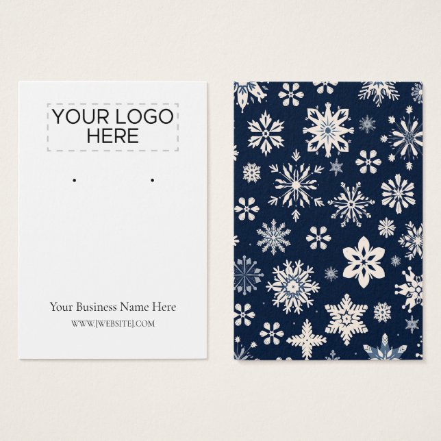 Carte d'affichage de Noël Snowflakes (Devant & derrière)