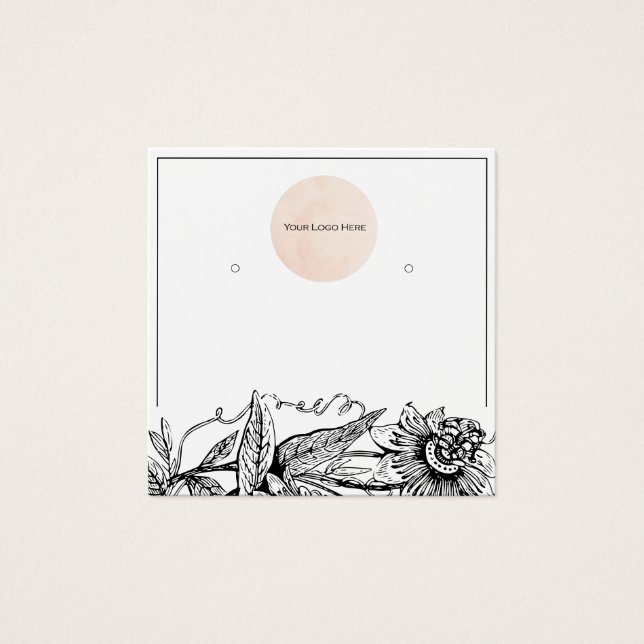 Carte d'affichage de votre logo noir et blanc (Devant)