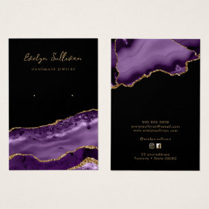Carte d'affichage des agrafes en or violet