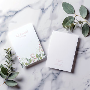 Carte d'affichage des couronnes de fleurs rose et