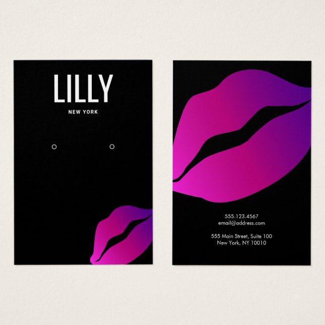 Carte d'affichage des lèvres de baiser (Devant & derrière)