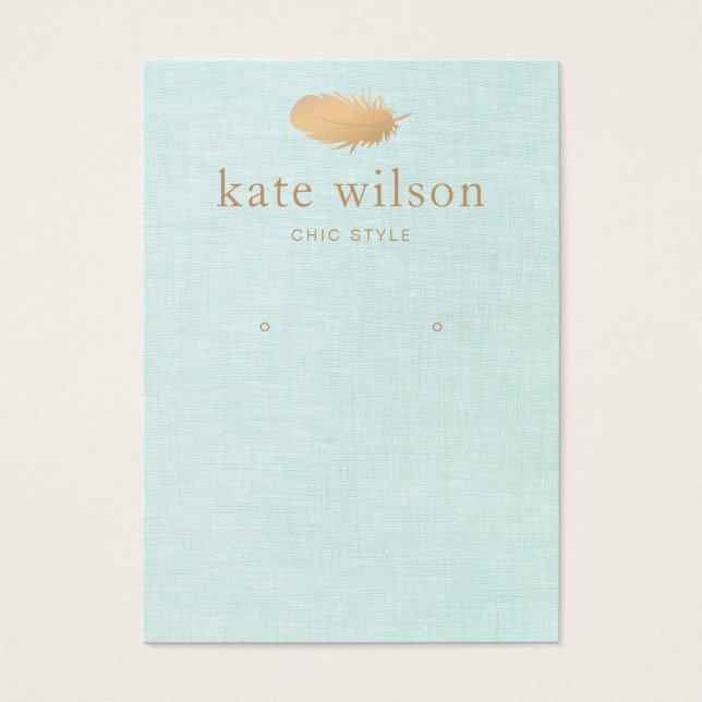 Carte d'affichage d'oreille en plume délicate (Devant)