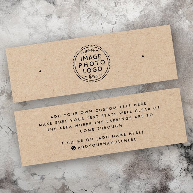Carte d'affichage d'oreille pour étui en papier Kr (Kraft paper custom logo stud earring display card)