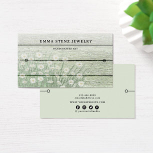 Carte d'affichage du bracelet ・ Bois rustique Flor