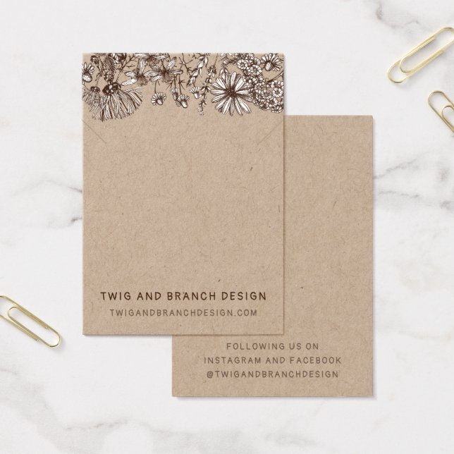 Carte d'affichage du bracelet fleur sauvage (Bureau)