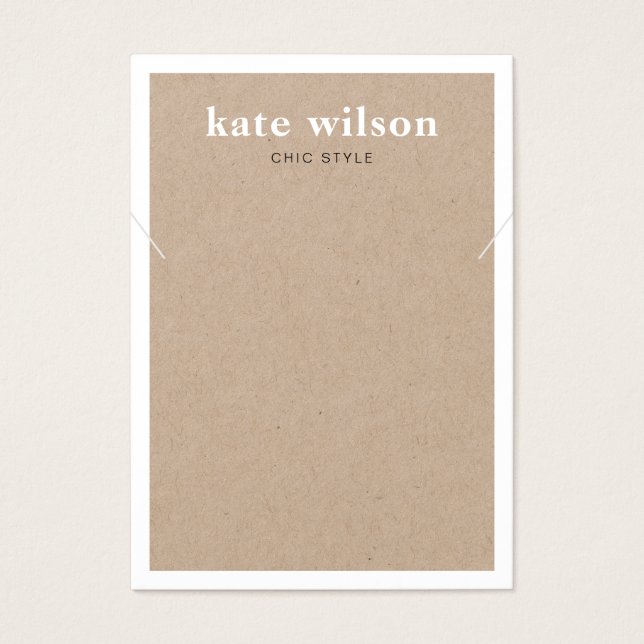 Carte d'affichage du bracelet Kraft moderne (Devant)