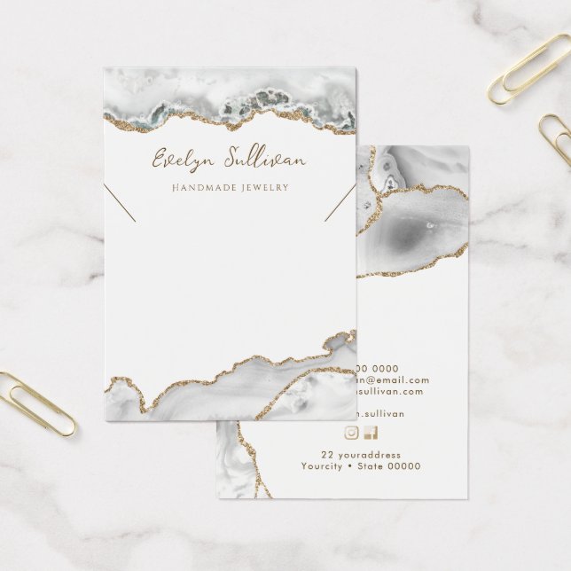 Carte d'affichage du collier d'agate blanc (Bureau)