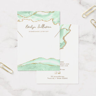 Carte d'affichage du collier d'agate vert Seafoam