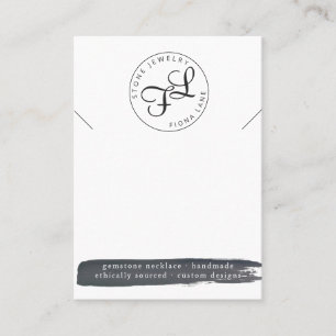 Carte d'affichage du collier d'aquarelle au charbo