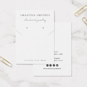 Carte d'affichage du collier de bijoux blanc moder