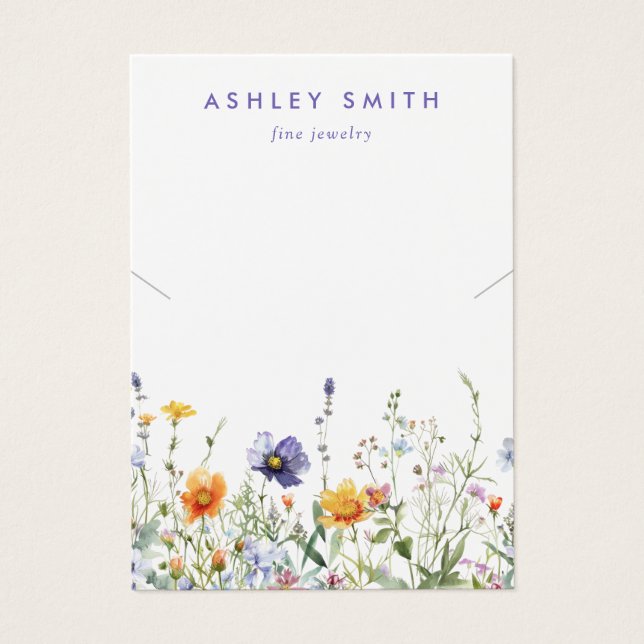 Carte d'affichage du collier de champ fleur sauvag (Devant)