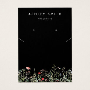 Carte d'affichage du collier de Fleur sauvage noir