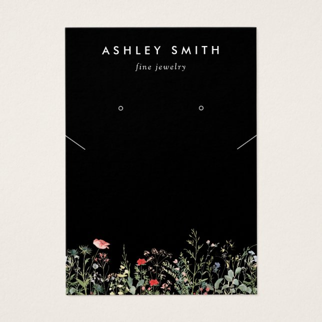 Carte d'affichage du collier de Fleur sauvage noir (Devant)