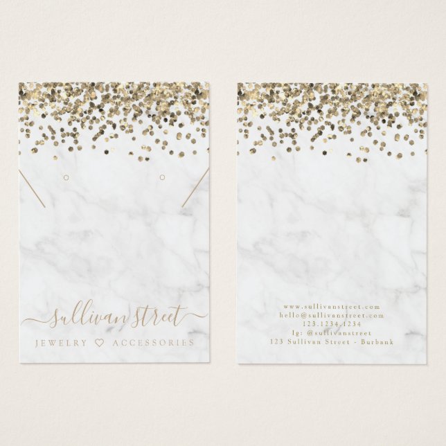 Carte d'affichage du collier de Parties scintillan (Devant & derrière)