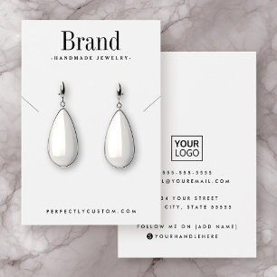 Carte d'affichage du collier d'oreille blanc en éc