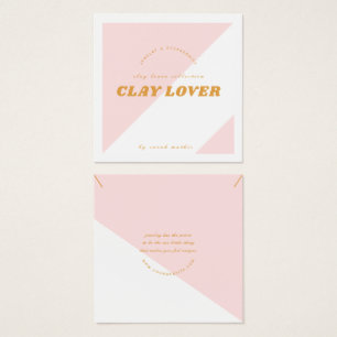 Carte d'affichage du collier d'oreille rose modern