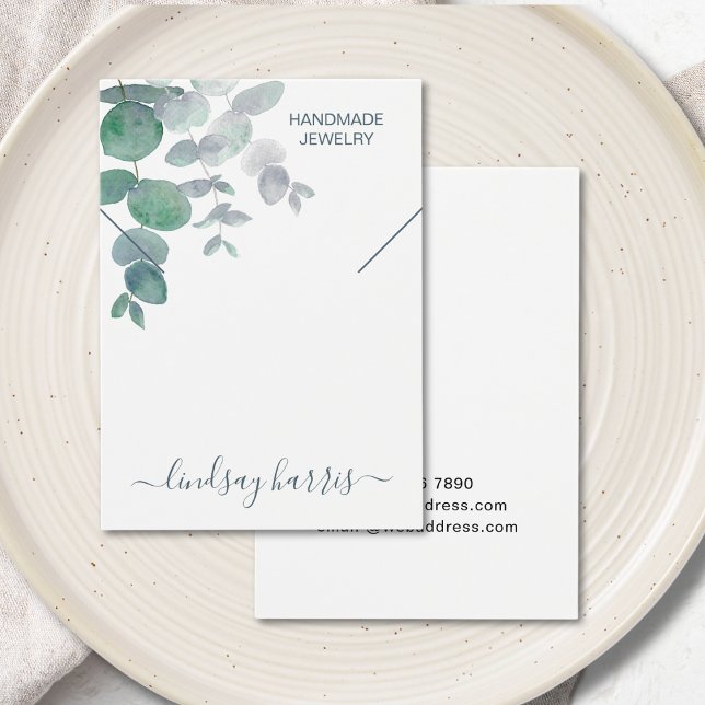 Carte d'affichage du collier Eucalyptus Aquarelle (Créateur téléchargé)