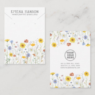 Carte d'affichage du collier Fleur sauvage rustiqu