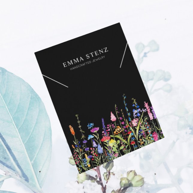 Carte d'affichage du collier ・ Logo Fleur sauvage  (Créateur téléchargé)