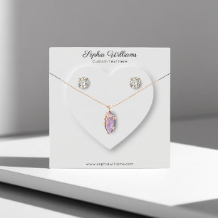 Carte d'affichage du collier minimaliste coeur 3D