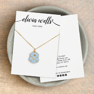 Carte d'affichage du collier noir blanc moderne Sc