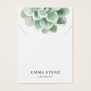 Carte d'affichage du collier ・ Pastel Succulent Fl
