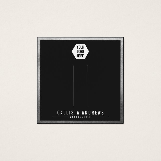 Carte d'affichage du logo de bordure noire en arge (Devant)