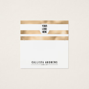 Carte d'affichage du logo Gold White Stripes