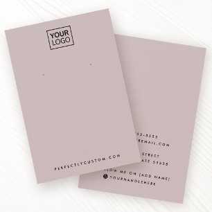 Carte d'affichage du logo taupe rose léger