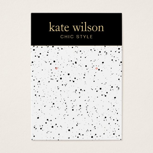 Carte d'affichage en céramique blanche noire (Devant)