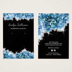 Carte d'affichage en cristaux bleus